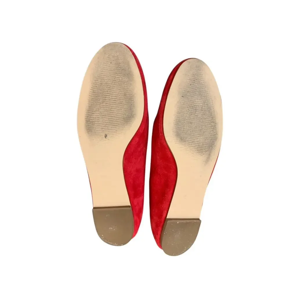 Talbots Size 6 M Womens Bright Red ‎ FRANCESCA SUEDE DRIVING FLATS Shoes Casual